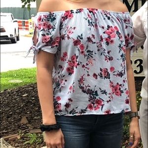 Floral off the shoulder top